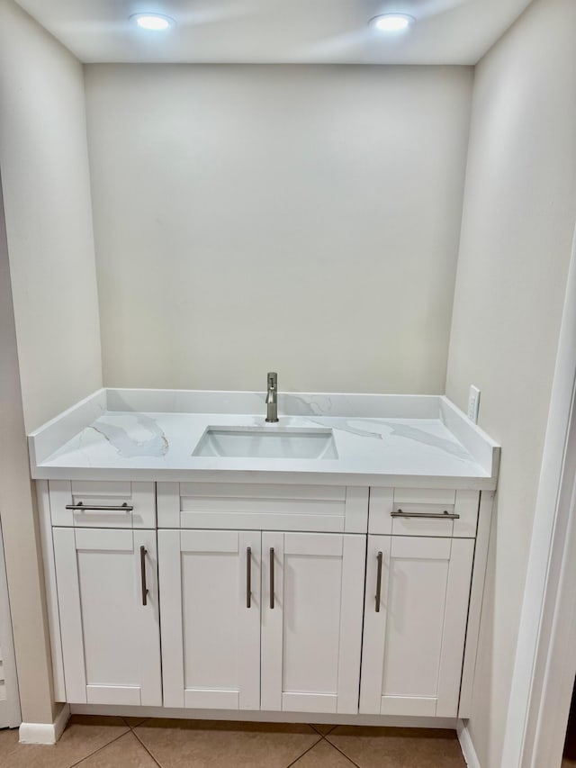 10777 W Sample Rd Unit 505, Coral Springs, FL 33065 - bathroom featuring vanity, tile patterned floors, and recessed lighting