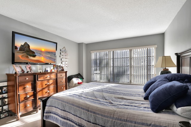 bedroom with a textured ceiling