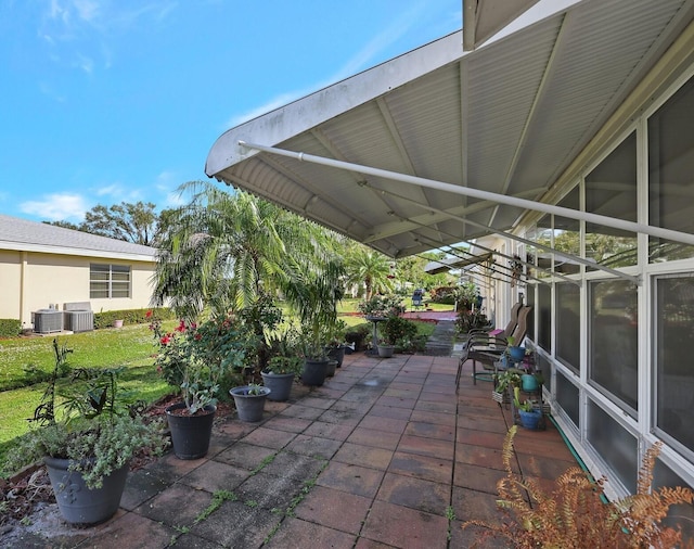 view of patio / terrace featuring central AC