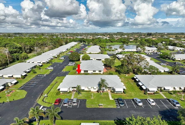 drone / aerial view with a residential view