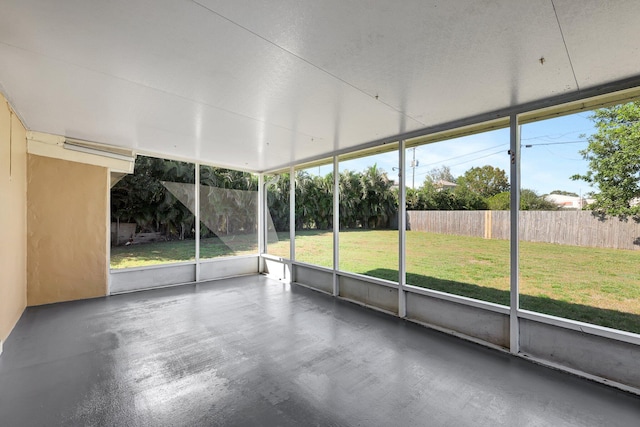 view of unfurnished sunroom