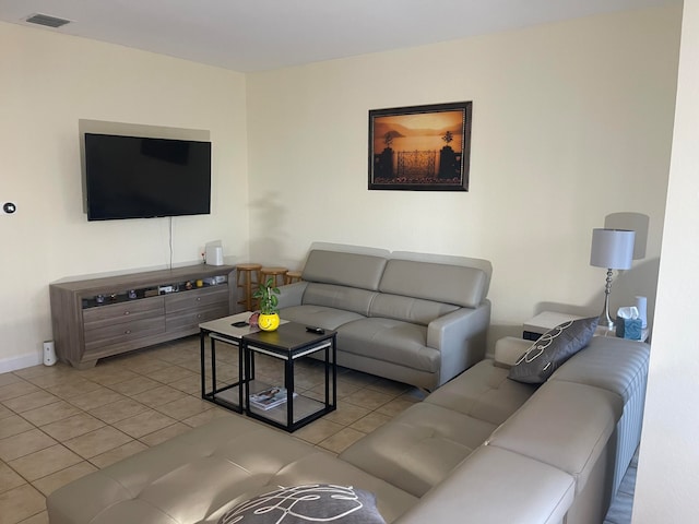 view of tiled living room