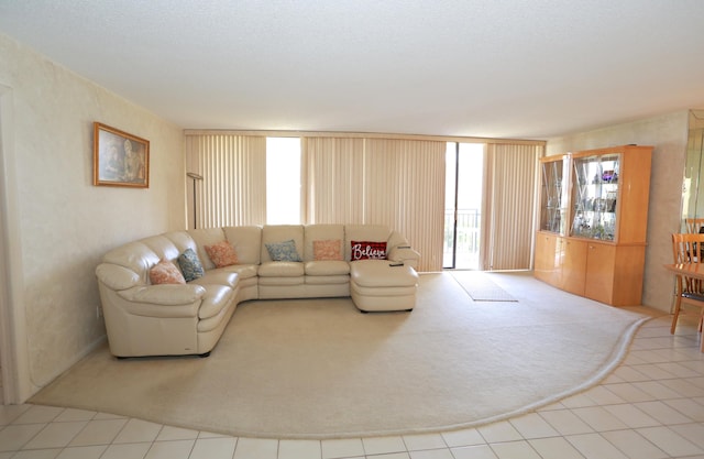 view of tiled living room