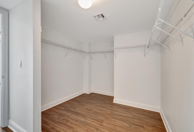 spacious closet with hardwood / wood-style floors