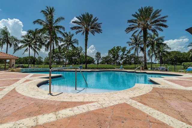 view of pool with a patio area