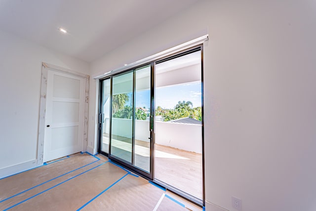 entryway with concrete flooring