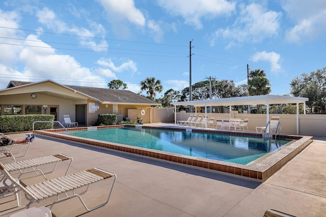 view of pool featuring a patio area