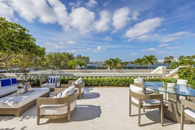 view of patio / terrace with an outdoor hangout area