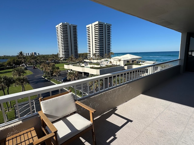 balcony with a water view