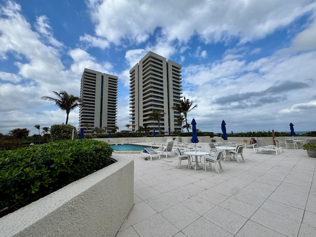 view of patio / terrace with a community pool