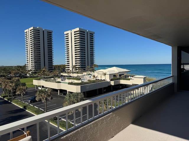 balcony with a water view