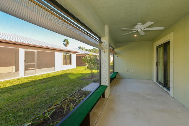 view of patio / terrace with ceiling fan