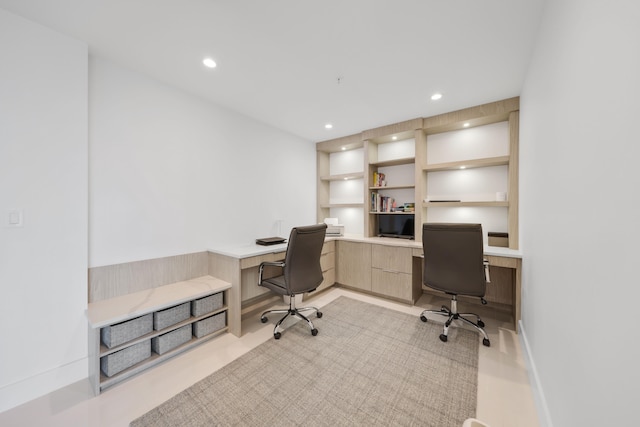 office space featuring built in features