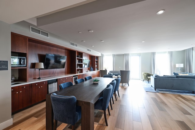 dining area featuring light hardwood / wood-style flooring