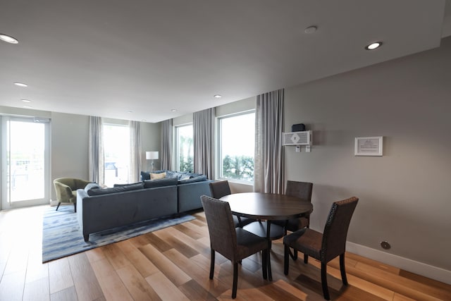 dining room featuring light hardwood / wood-style flooring