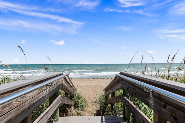 water view with a view of the beach