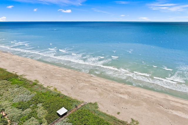 property view of water featuring a view of the beach