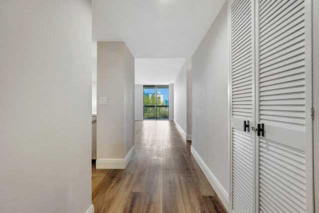 hallway with light wood-type flooring