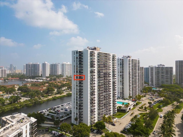 view of property with a water view