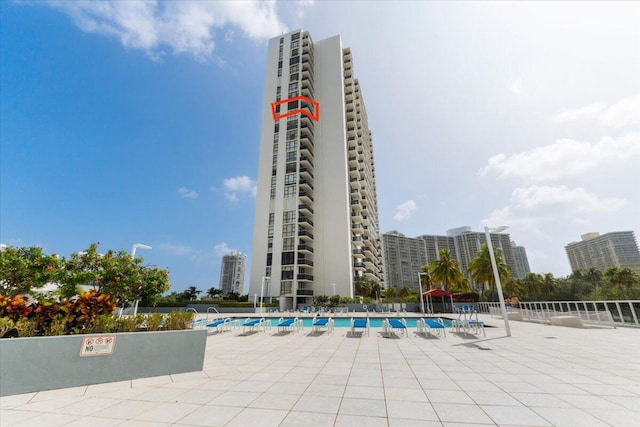 view of pool with a patio area