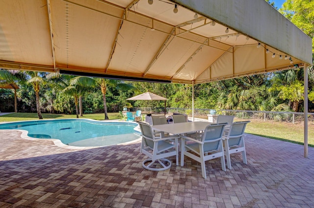 view of pool featuring a patio