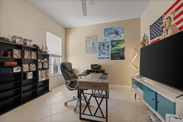 office space featuring light tile patterned floors