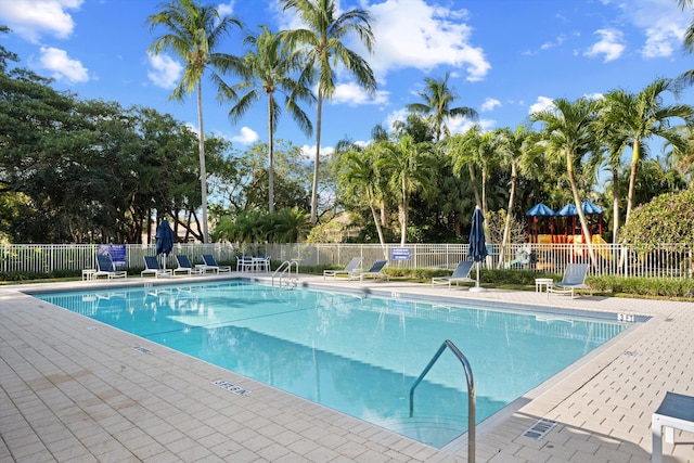 view of pool with a patio