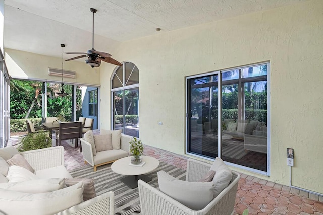 view of patio / terrace featuring outdoor lounge area and ceiling fan