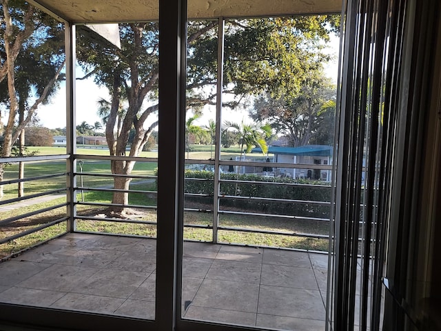 view of unfurnished sunroom