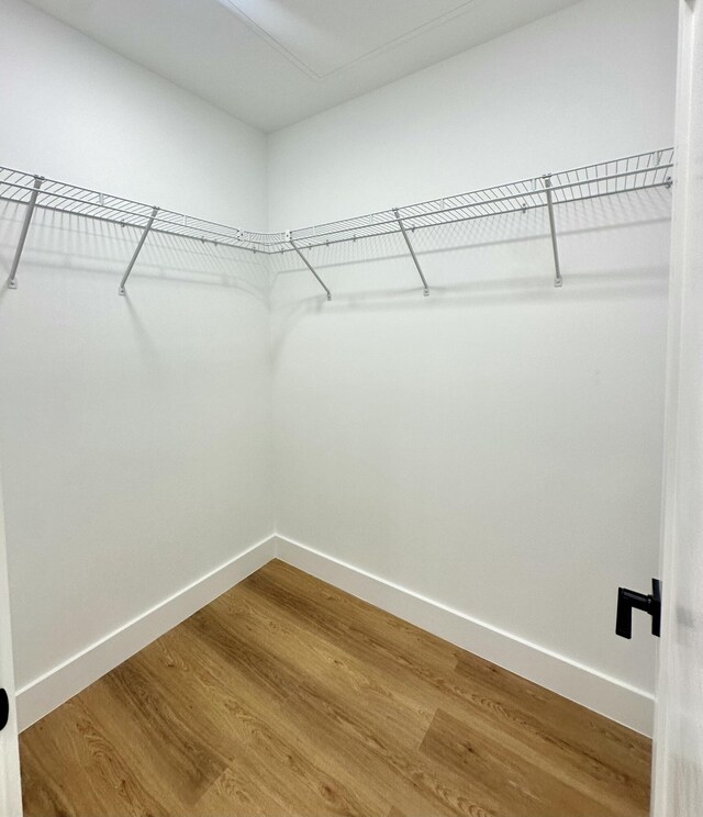 spacious closet with wood finished floors