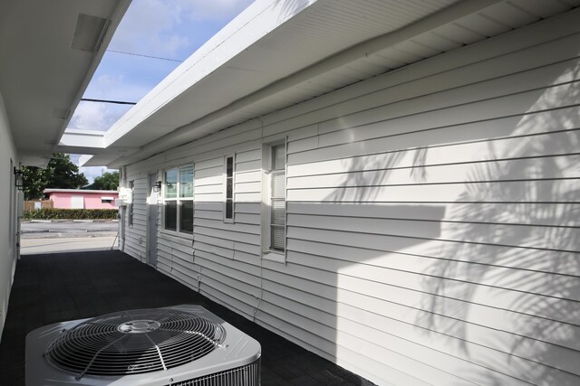 view of property exterior featuring central air condition unit