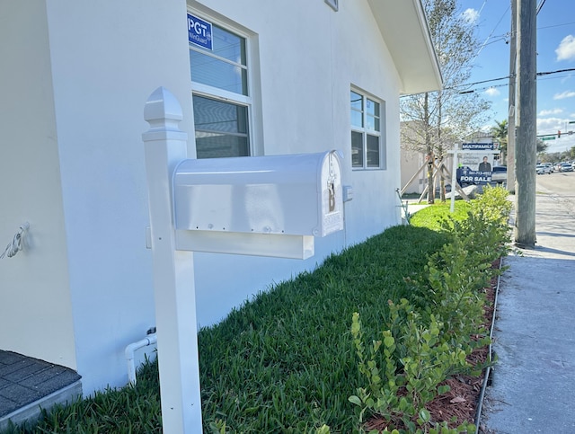 exterior details with stucco siding