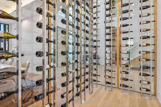 wine cellar with hardwood / wood-style flooring