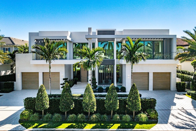 contemporary house featuring a garage