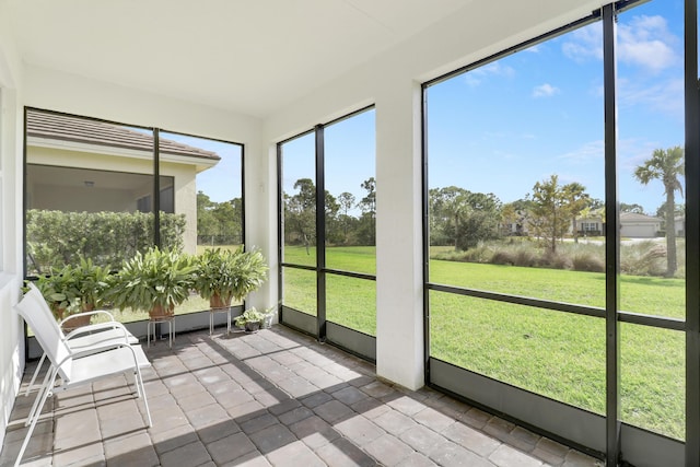 view of unfurnished sunroom