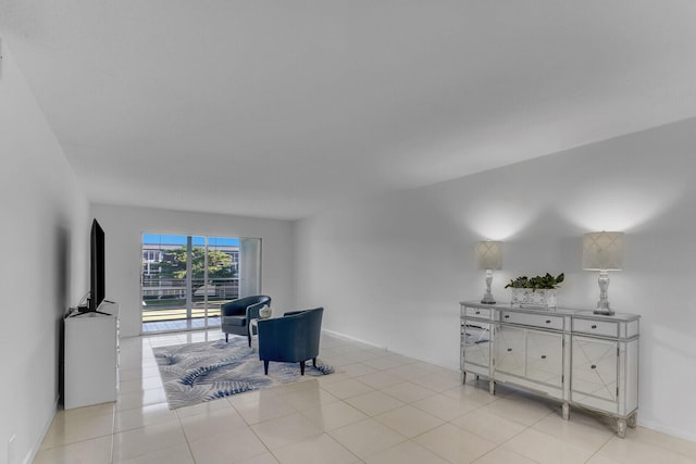 view of tiled living room