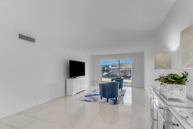 view of tiled living room