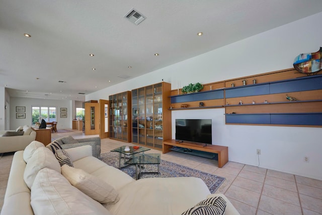 view of tiled living room