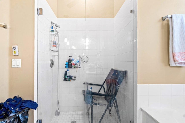 bathroom featuring walk in shower