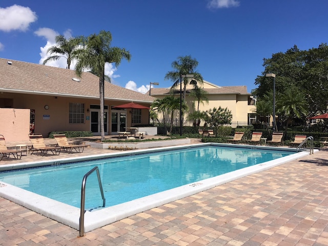 view of pool featuring a patio