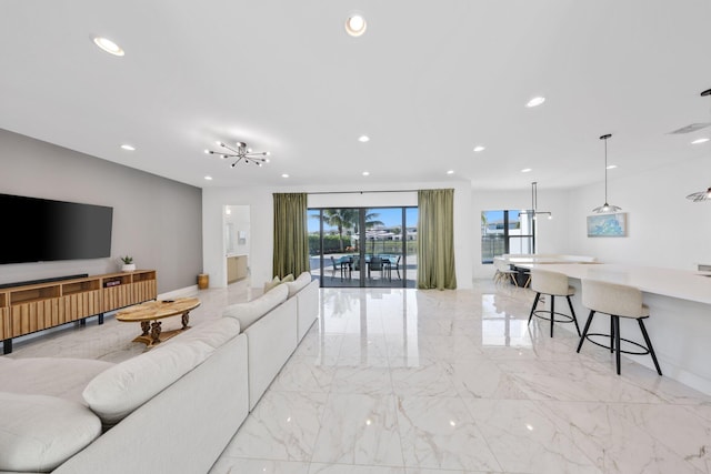 living room with a healthy amount of sunlight