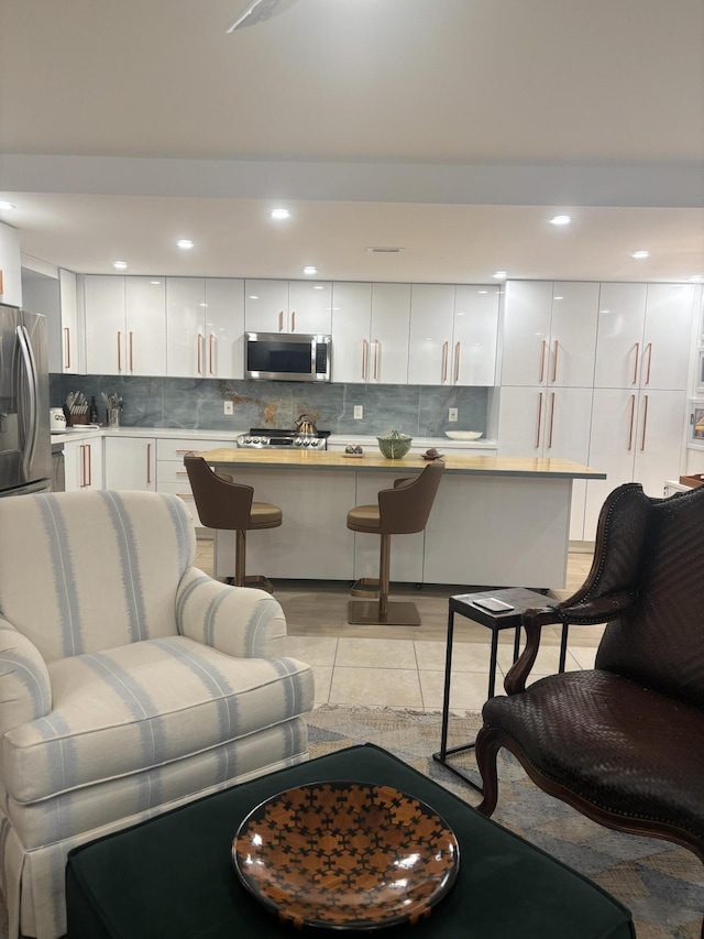 view of tiled living room