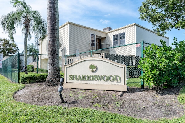 view of community sign