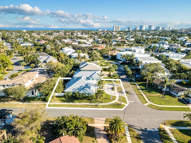 aerial view featuring a city view