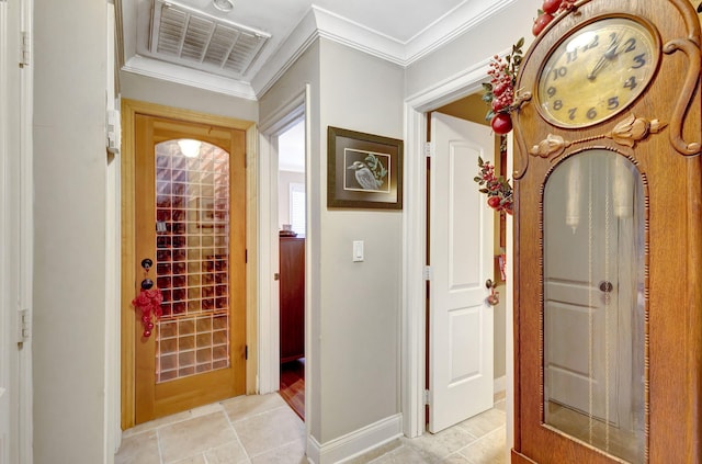 interior space featuring ornamental molding