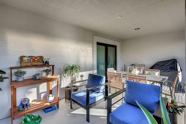 balcony with a patio