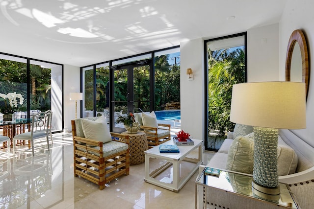 interior space with french doors