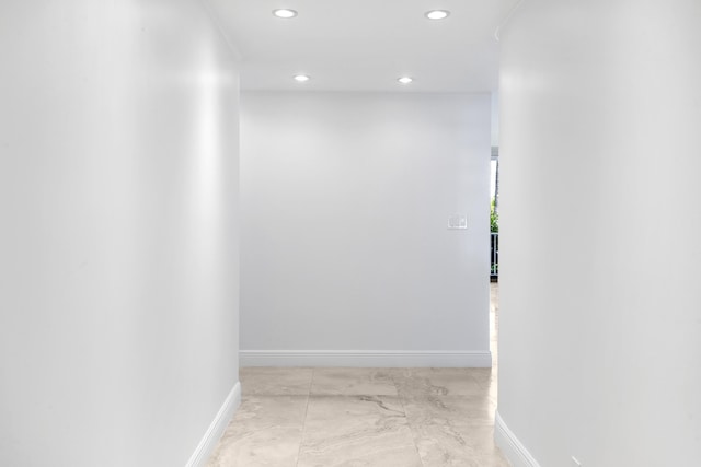330 S Ocean Blvd Unit E1, Palm Beach, FL 33480 - hall featuring recessed lighting and light marble finish flooring