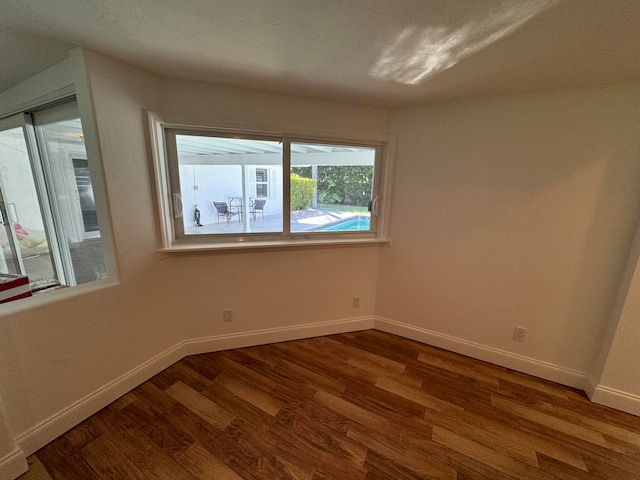 empty room featuring wood-type flooring