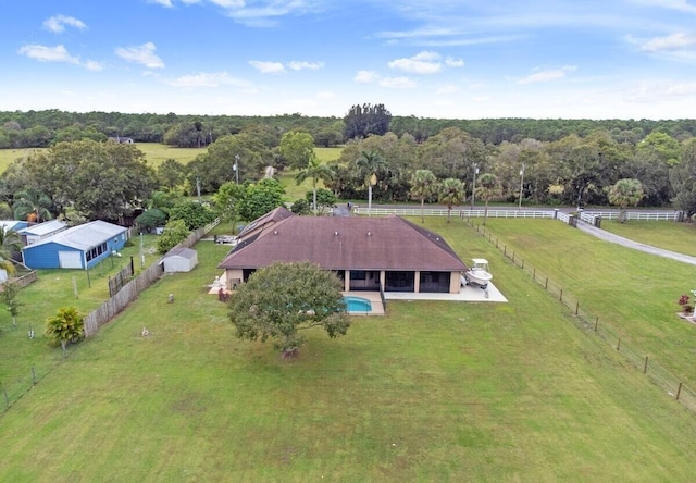 bird's eye view featuring a rural view